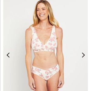 Wrap Maternity and Nursing Sleep Cotton Bra - Egret Floral